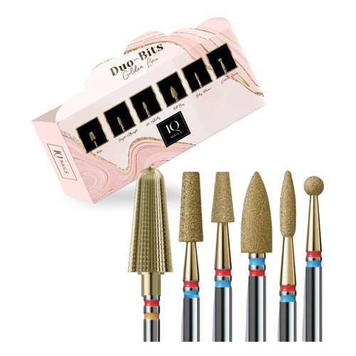 IQ Nails Duofrez Golden Fine Nail Drill Bit Set 6pcs