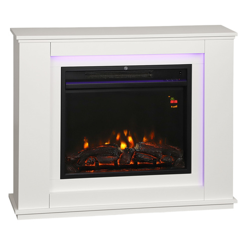 HOMCOM 2000W 6824 BTU Faux Flame Fireplace - White
