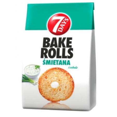 7 Days Bake Rolls Chrupki Chlebowe o Smaku Śmietanowo-Cebulowym 160g
