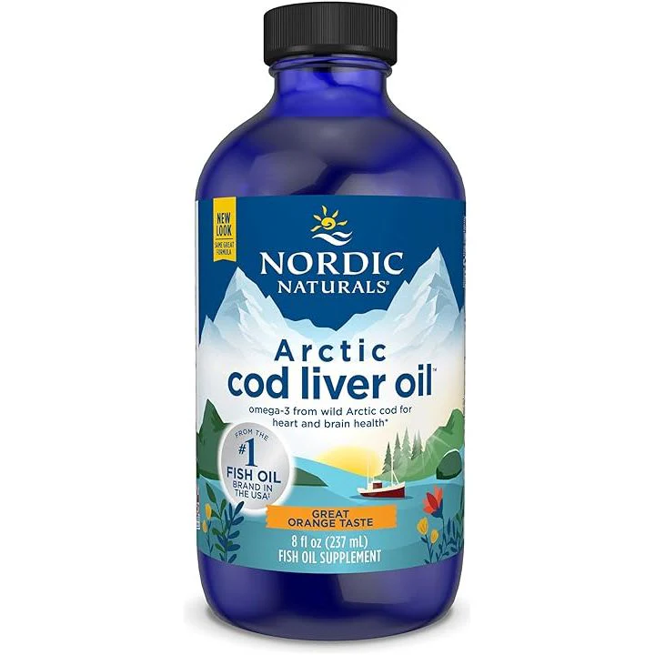 Nordic Naturals Arctic Cod Liver Oil 1060mg Wspomaga Układ Odpornościowy Pracę Mózgu i Serca Smak Pomarańczowy 237ml