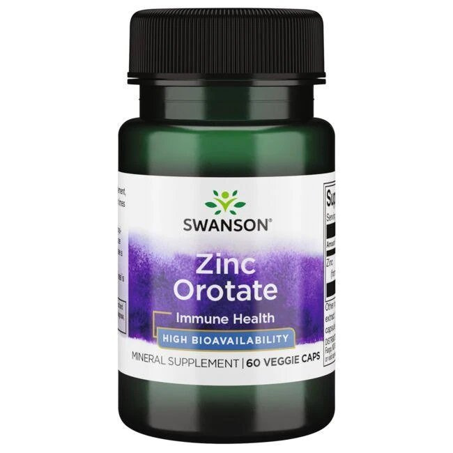 Swanson Zinc Orotate for Immune Support and Skin Health 60 Capsules