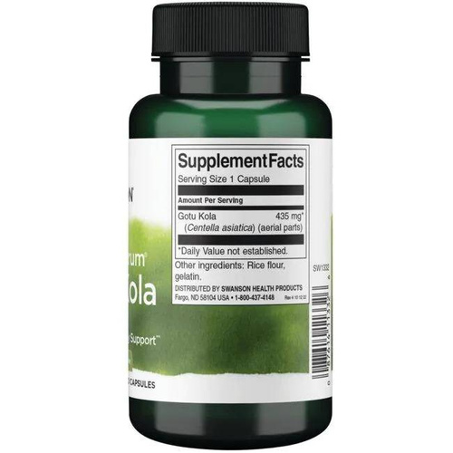 Swanson Full Spectrum Gotu Kola 435mg Supporting Memory and Circulation 60 Capsules