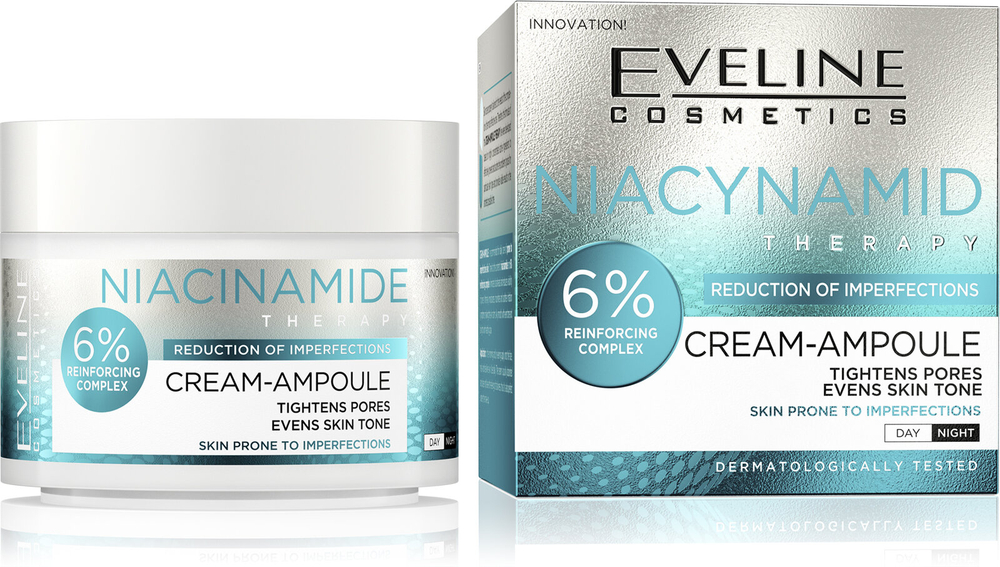 Eveline Niacinamide Therapy Cream-Ampoule 6% Reinforcing Complex for Problematic Skin Day and Night 50ml