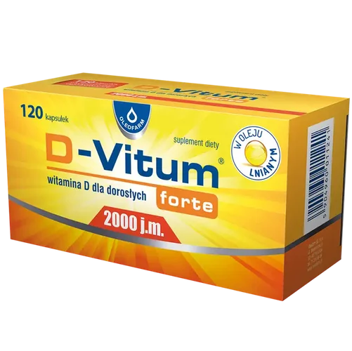 Oleofarm D-Vitum forte 2000 IU Vitamin D for Adults 120 Capsules