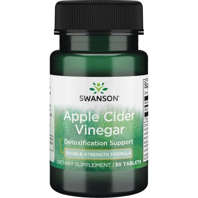 Swanson Apple Cider Vinegar 200mg Double Strength for Metabolism Support 30 Tablets