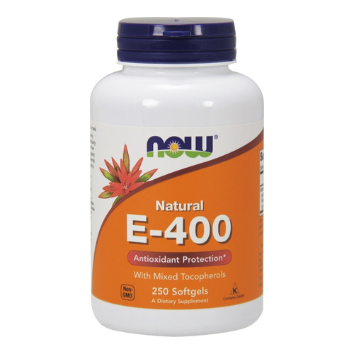 Now Foods Vitamin E-400 Natural Mixed Tocopherols Wspiera Odporność Organizmu 250 Kapsułek