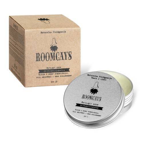 Roomcays Shine Control Face and Beard Cream for Men in Aluminum Bottle SPF 15 50ml