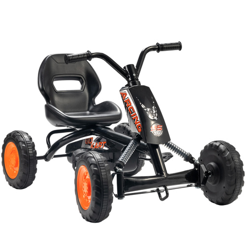 AIYAPLAY Kids Pedal Go Kart with Steel Frame, Sporty Design, for Ages 2-5 Years, Black