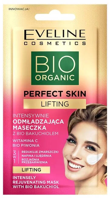 Eveline Bio Organic Perfect Skin Lifting Intensywnie Odmładzająca Maseczka z Bio Bakuchiolem 8ml