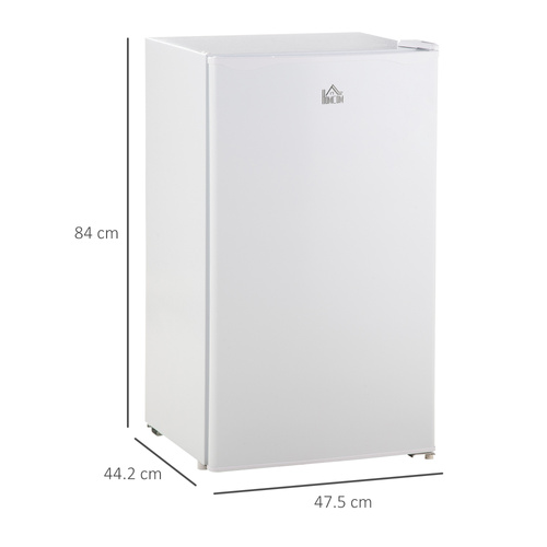 HOMCOM Under Counter Fridge, 91L Small Fridge with Chiller Box, Removable Shelf, Reversible Door, Adjustable Legs, Mini Refrigerator, White