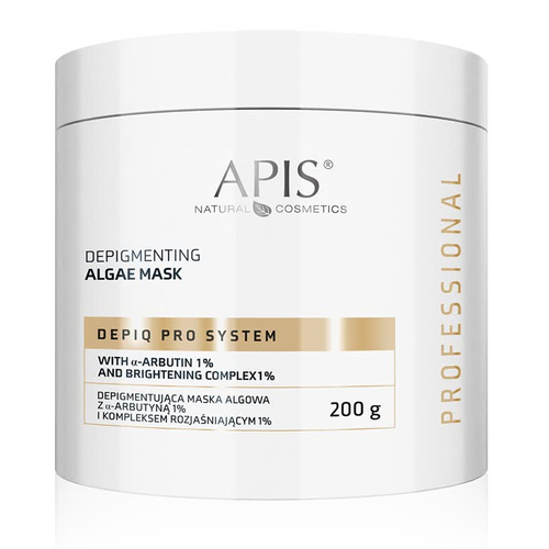 Apis Professional DepiQ Pro System Depigmentująca Maska Algowa z A-arbutyną 1% i Kompleksem Rozjaśniającym 1% 200g Best Before 28.08.26