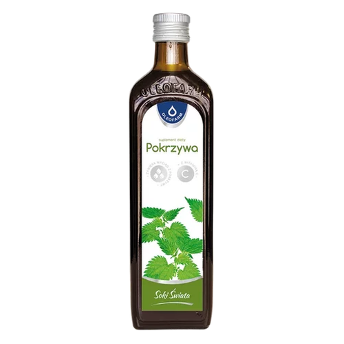 Oleofarm Sok z Pokrzywy + Witamina C Naturalne Wsparcie Odporności 490ml Best Before 30.11.26