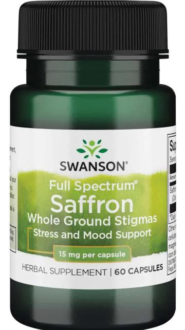 Swanson Saffron 15mg for Mood and Emotional Balance 60 Capsules