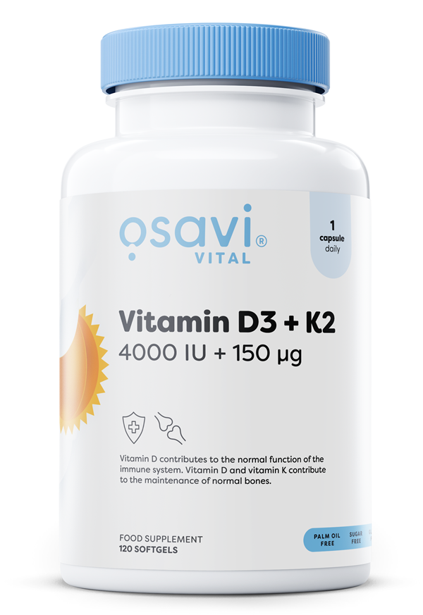 Osavi Vitamin D3 and K2 4000IU 150mcg 120 softgels