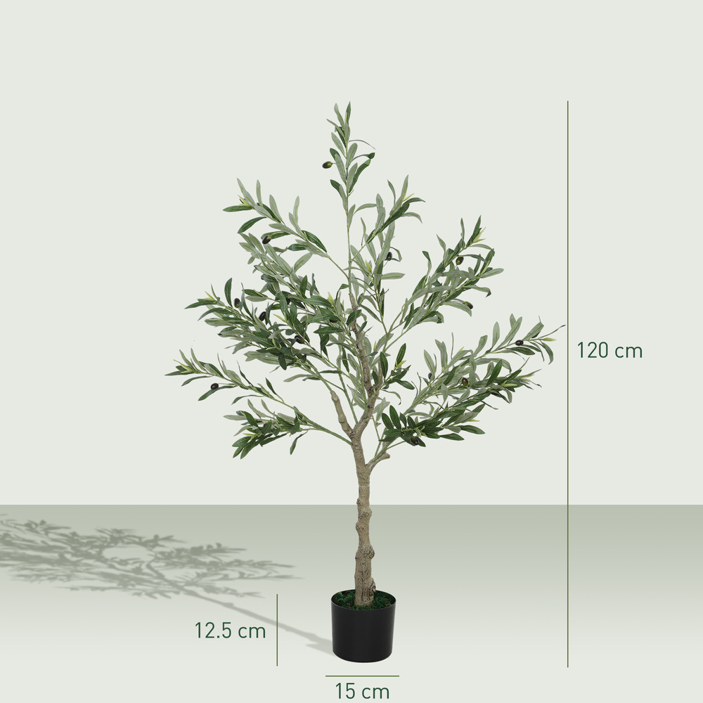 HOMCOM Set of Two Silk Leaf Artificial Olive Trees