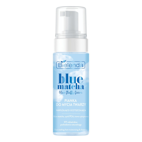 Bielenda Blue Matcha Blue Fluffy Foam Nawilżająca i Oczyszczająca Pianka do Mycia Twarzy 150ml