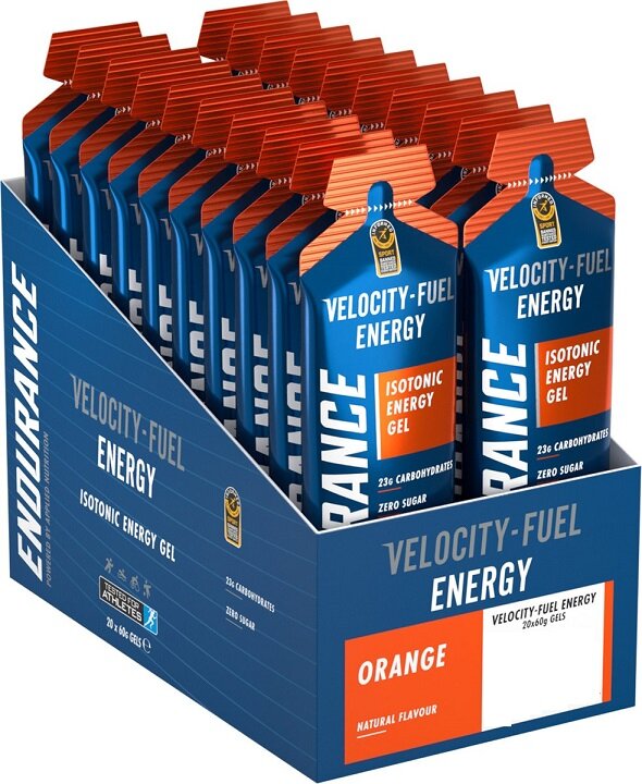 Endurance Energy Isotonic Energy Gel, Orange - 20 x 60g