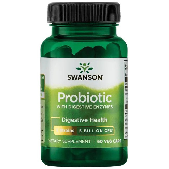 Swanson Probiotic with Prebiotic for Digestion and Gut Health 60 Vcapsules