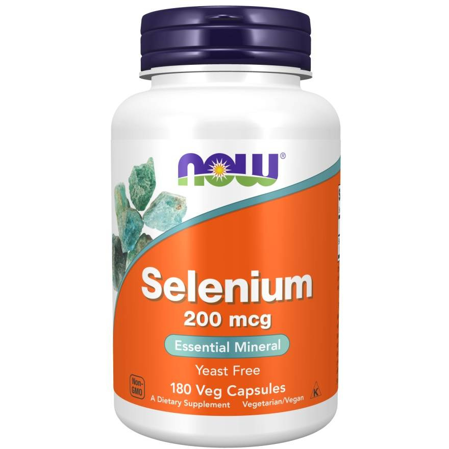 Now Foods Selenium 200mcg Selen Wspomaga Układ Odpornościowy Zdrowie Włosów Skóry i Paznokci 180 Kapsułek