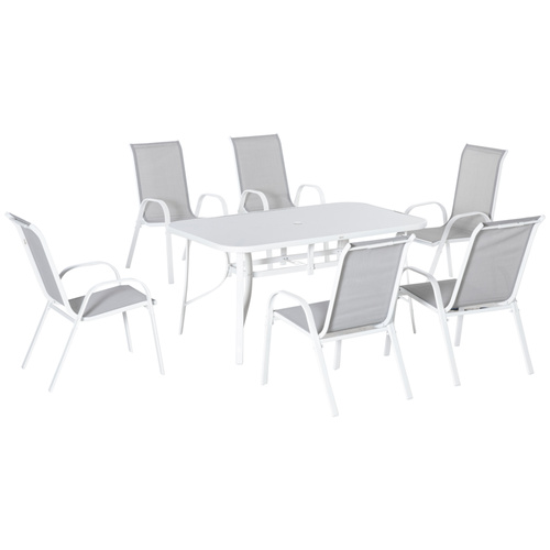 Outsunny Seven-Piece Outdoor Dining Set - Grey