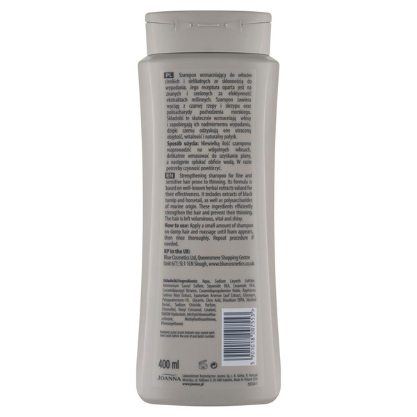 Joanna Black Radish Strengthening Shampoo for Delicate Thin and Falling Out Hair 400ml