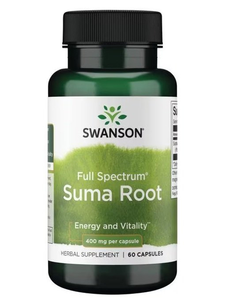 Swanson Suma Root 400mg Brazilian Ginseng for Vitality 60 Capsules