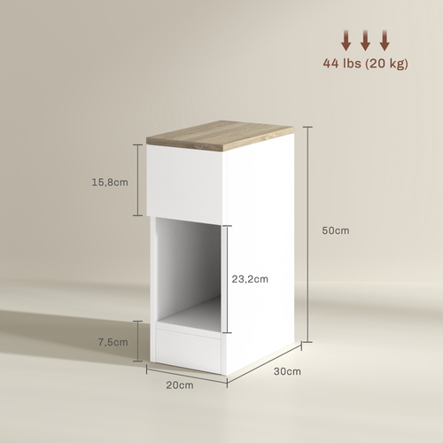 HOMCOM Set of Two Modern Storage Bedside Tables - White