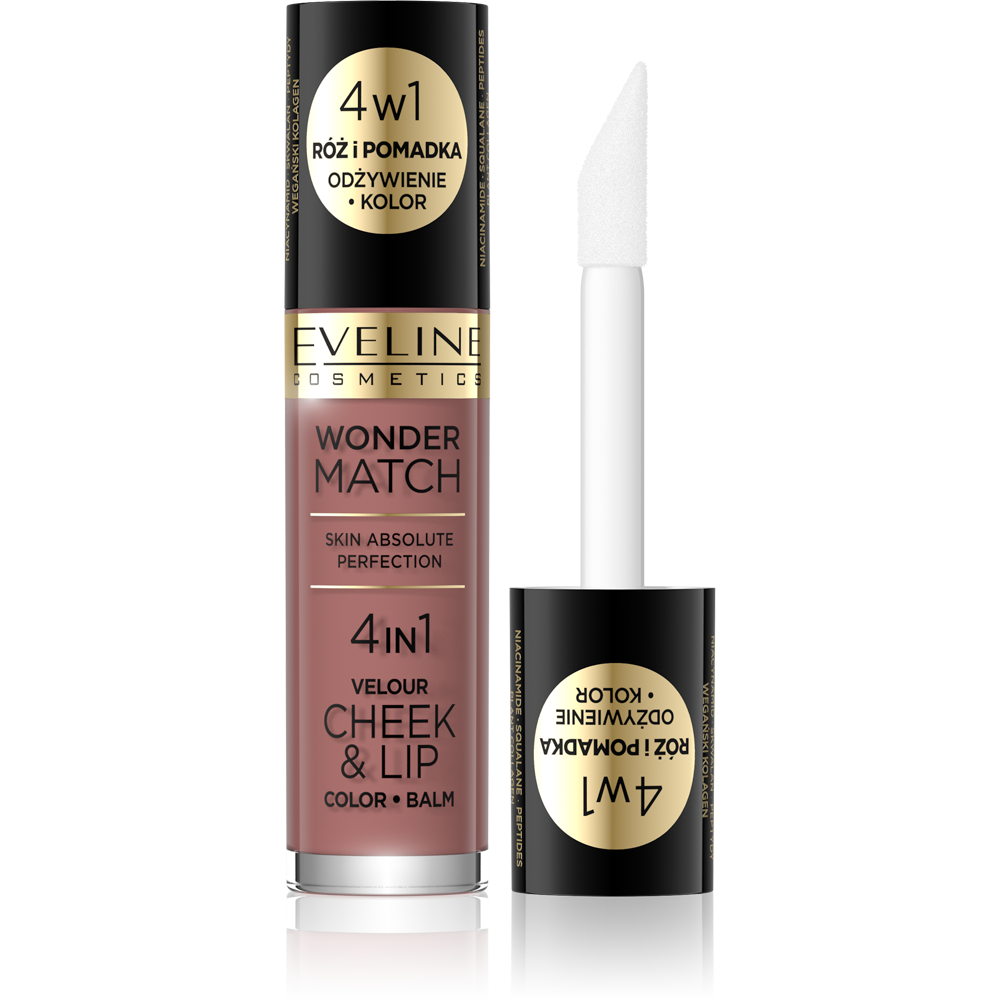 Eveline Wonder Match Cheek & Lip 4w1 Róż i Pomadka w Płynie Nr 5 4,5ml