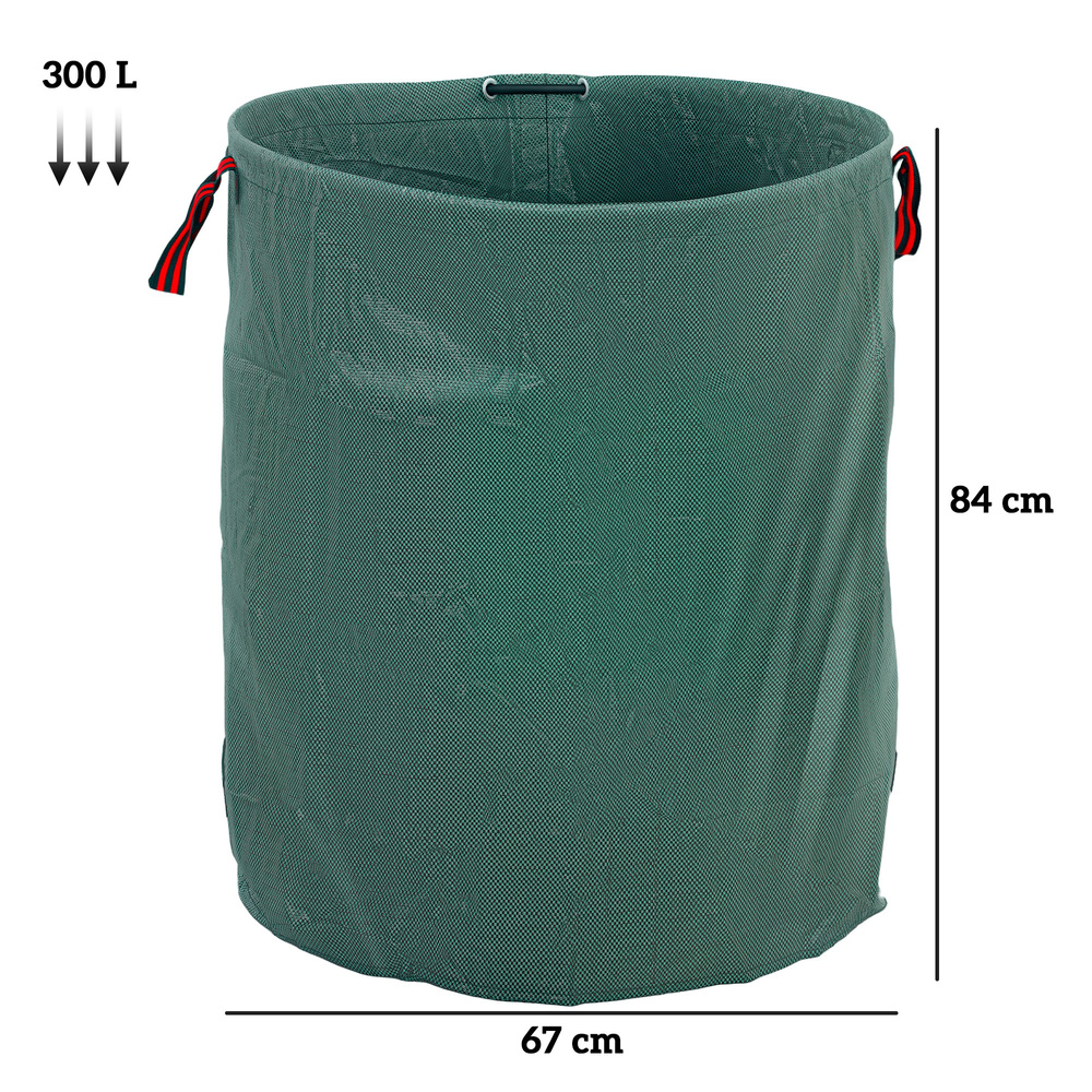 Outsunny Garden Waste Bags, 300L x 3 Heavy Duty Garden Bags, Foldable and Reusable Waste Sacks with Handles for Loading Leaf, Trash, Debris, Green