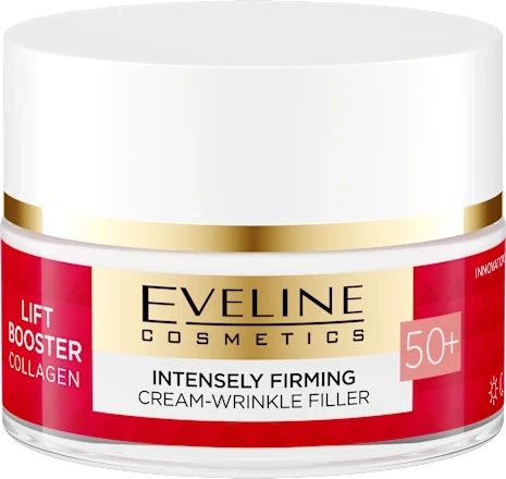 Eveline Lift Booster Collagen Silnie Ujędrniający Krem-Wypełniacz Zmarszczek 50+ na Dzień i na Noc 50ml