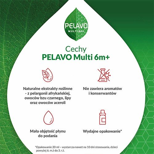 Pelavo Multi 6m+ Krople Wspierające Odporność u Dziecka 20ml