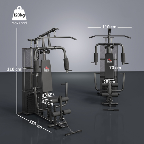 HOMCOM Multifunction Home Gym System Weight Training Exercise Workout Station