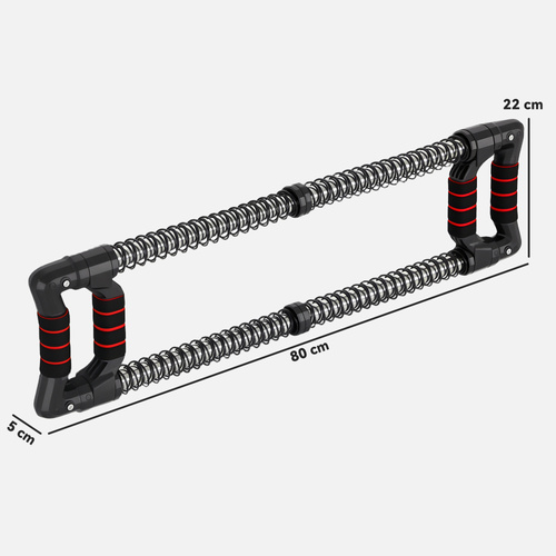 SPORTNOW Chest Expander, with 10-50kg Adjustable Resistance, for Home Gym, Office, Travel Workout