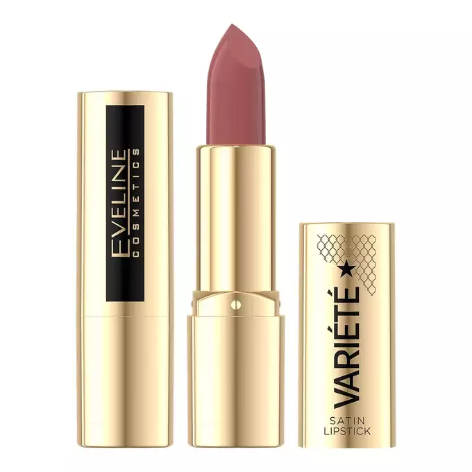 Eveline Variete Satin Pielęgnująca Pomadka w Sztyfcie z Olejekiem Jojoba Nr. 04 First Kiss 4g