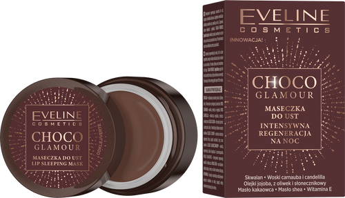 Eveline Choco Glamour Intensywnie Regenerująca Maseczka do Ust na Noc 12ml