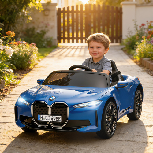 HOMCOM BMW i4 Licensed 12V Kids Electric Ride-On Car, Blue