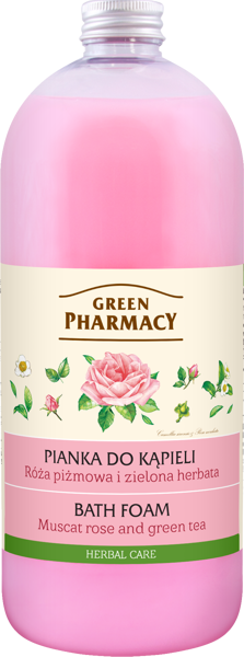 Green Pharmacy Pianka do Kąpieli z Różą Piżmową i Zieloną Herbatą 1000ml