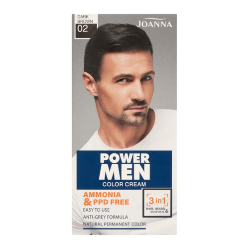 Joanna Power Men Farba 3w1 do Włosów i Brody Ciemny Brąz 02 1 szt.