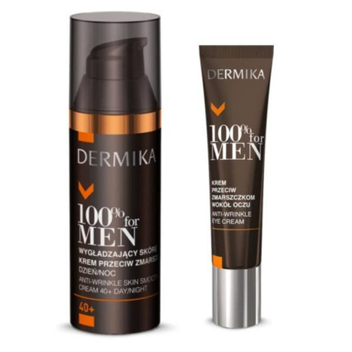 Dermika 100% for Men Anti-Wrinkle Eye Cream and Cream for Day and Night 40+ 15ml+50ml