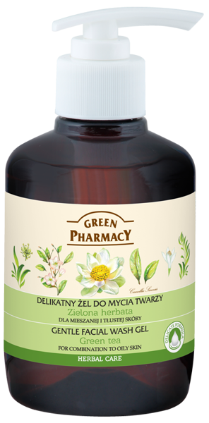 Green Pharmacy Delikatny Żel do Mycia Twarzy z Zieloną Herbatą do Cery Mieszanej i Tłustej 270ml