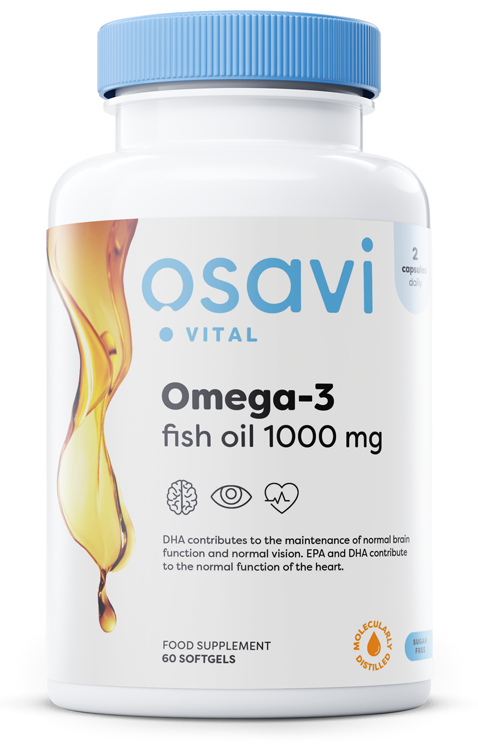 Osavi Omega-3 Fish Oil Molecularly Distilled 1000mg Lemon 60 Softgels