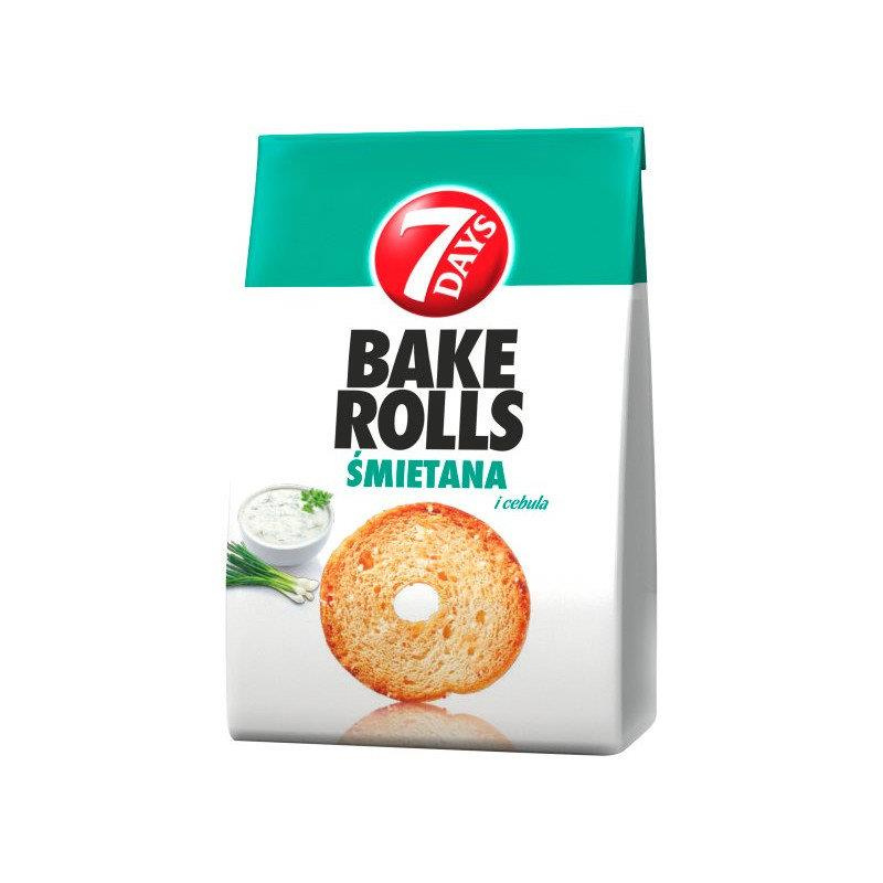 7 Days Bake Rolls Chrupki Chlebowe o Smaku Śmietanowo-Cebulowym 160g