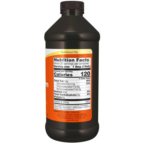 Now Foods Wheat Germ Oil Liquid Supports Nervous System Relieves Stress 473ml