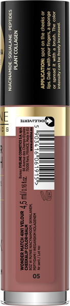 Eveline Wonder Match Cheek & Lip 4w1 Róż i Pomadka w Płynie Nr 5 4,5ml