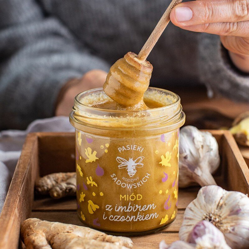 Pasieki Sadowskich Honey with Ginger and Garlic 430g 