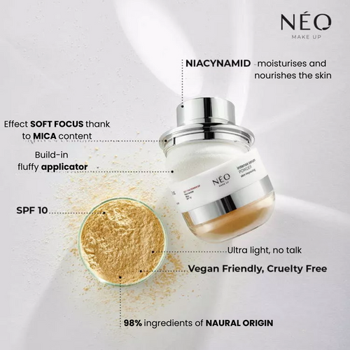 Neo Makeup Intense Serum Satynowy Puder Sypki Transparent SPF 10 10g