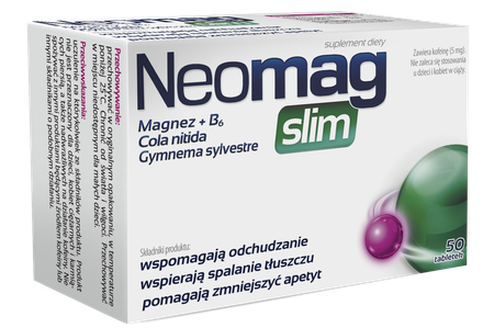 Neomag Slim na Odchudzanie i Spalanie Tkanki Tłuszczowej z Magnezem i Witaminą B6 50 Tabletek