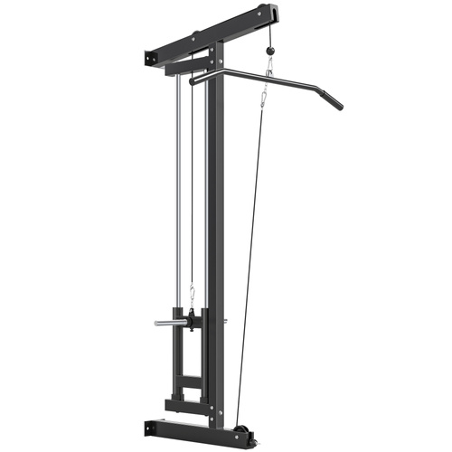 SPORTNOW Wall Mounted Lat Pull Down Machine, Crossover Cable Machine with High & Low Pulleys for Home Gym Full Body Workout