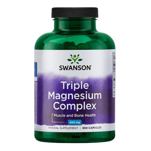Swanson Triple Magnesium Complex 400mg na Mięśnie i Nerwy 300 Kapsułek