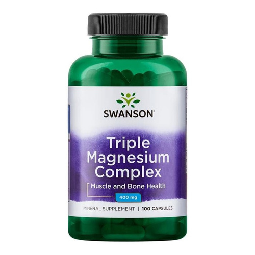 Swanson Triple Magnesium Complex 400mg for Muscle & Nervous System Support 100 Capsules